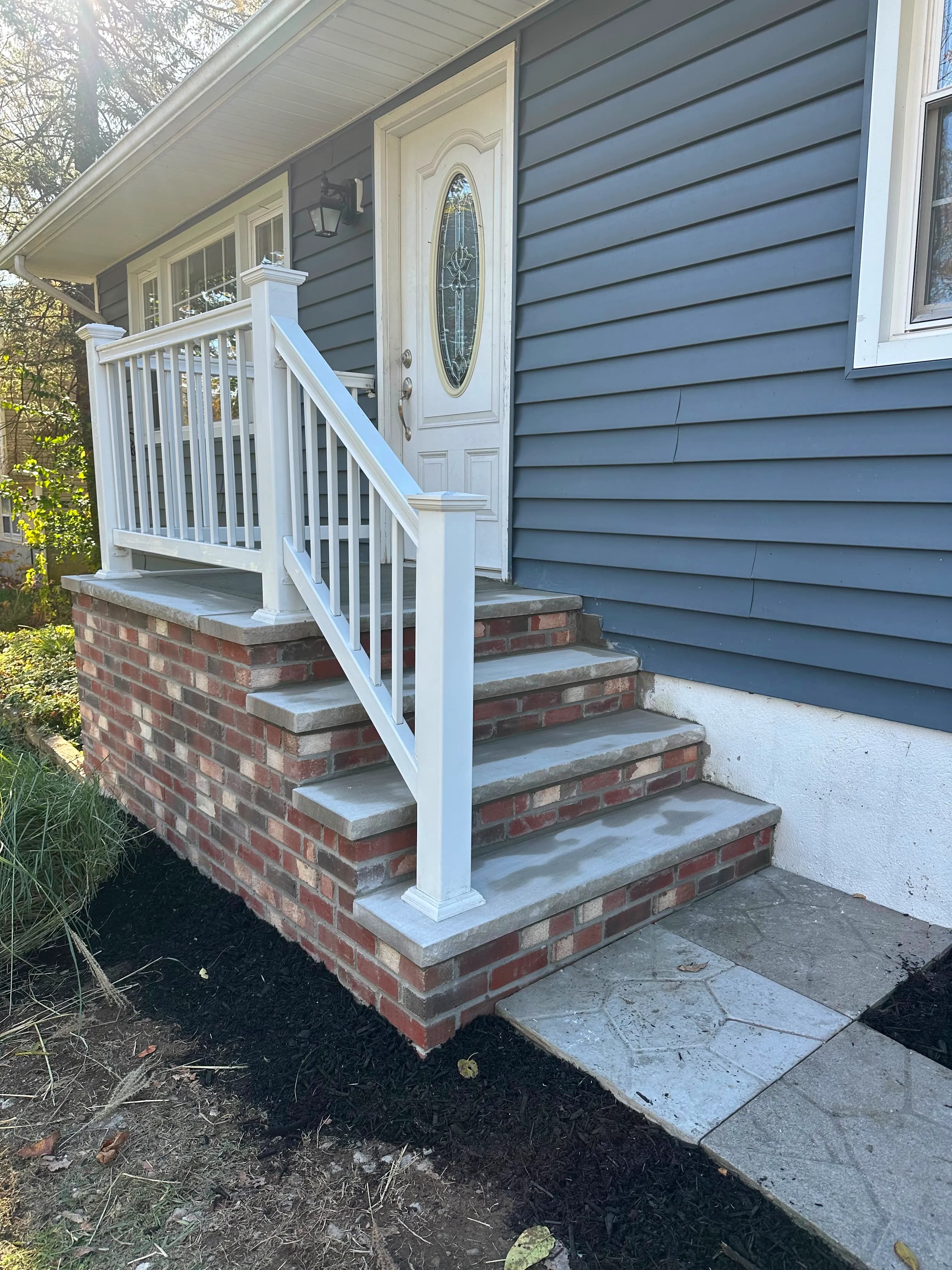 Exterior step construction detail in Phillipsburg, NJ